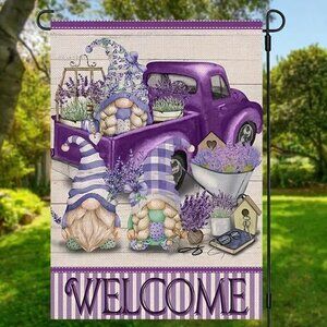 Lavender Welcome Garden Flag